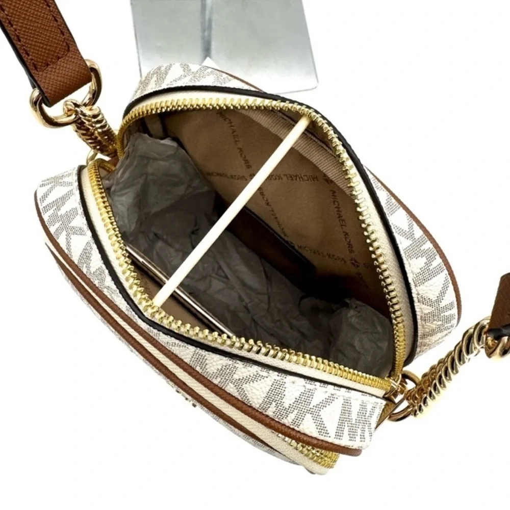Michael Kors Medium NS Chain Xbody Bag & Jet Set Travel MD ZA Card Case Wallet